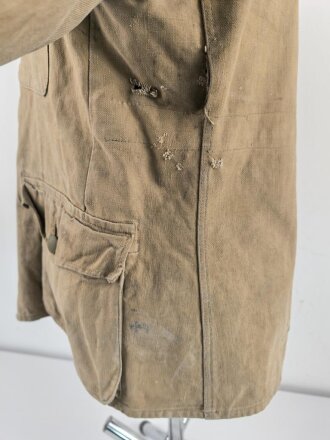 Waffen SS Tropenfeldbluse , sogenannte Sahariana. Getragenes Kammerstück , ungereinigt