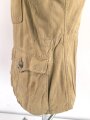 Waffen SS Tropenfeldbluse , sogenannte Sahariana. Getragenes Kammerstück mit original vernähtem Ärmaladler. Ungereinigt