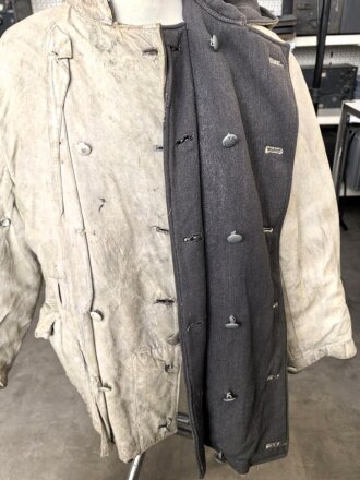 Luftwaffe, Winterwendejacke blaugrau auf weiß. Ungereinigtes , getragenes Stück.