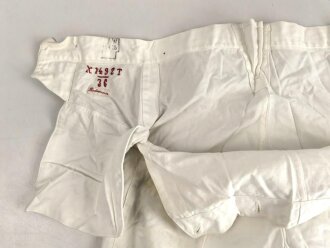 Reichsmarine / Kriegsmarine, weisse Klapphose für Mannschaften. Kammerstück von 1935 in gutem Gesamtzustand