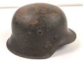 Luftwaffe, Stahlhelm Modell 1942. Innenfutter unvollständig, in allen Teilen originales Stück, ungereinigt. hkp64