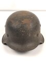 Luftwaffe, Stahlhelm Modell 1942. Innenfutter unvollständig, in allen Teilen originales Stück, ungereinigt. hkp64