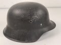 Stahlhelmglocke Modell 1942. Originallack, Hersteller ? 66. Wehrmacht oder frühe Nachkriegszeit ?
