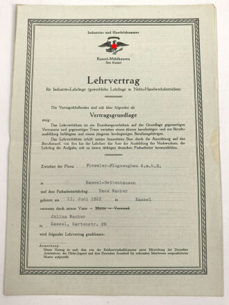 Gerhard Fieseler Werke , Konvolut eines Betriebsangehörigen