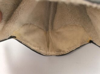 Luftwaffe,  Kopfhaube  für fliegendes Personal. Späte, taubenblaue Ausführung, Kopfgrösse 58, wohl ungetragenes Stück