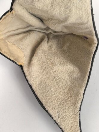 Luftwaffe,  Kopfhaube  für fliegendes Personal. Späte, taubenblaue Ausführung, Kopfgrösse 58, wohl ungetragenes Stück