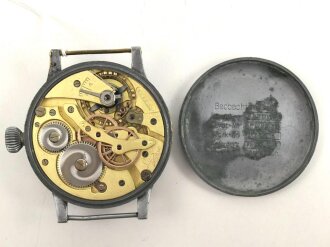 Luftwaffe, Beobachtungsuhr Bauart Durowe, Fl 23883, Hersteller Lacher & Co Pforzheim. Das Uhrwwerk läuft an, bleibt aber nach etwa 20 Sekunden stehen.