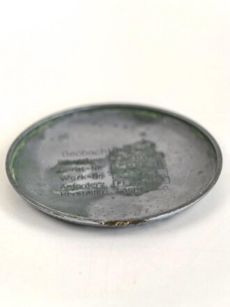 Luftwaffe, Beobachtungsuhr Bauart Durowe, Fl 23883, Hersteller Lacher & Co Pforzheim. Das Uhrwwerk läuft an, bleibt aber nach etwa 20 Sekunden stehen.