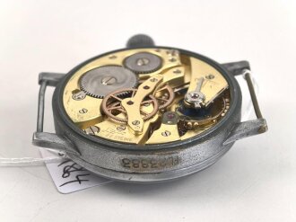 Luftwaffe, Beobachtungsuhr Bauart Durowe, Fl 23883, Hersteller Lacher & Co Pforzheim. Das Uhrwwerk läuft an, bleibt aber nach etwa 20 Sekunden stehen.