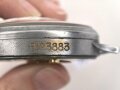 Luftwaffe, Beobachtungsuhr Bauart Durowe, Fl 23883, Hersteller Lacher & Co Pforzheim. Das Uhrwwerk läuft an, bleibt aber nach etwa 20 Sekunden stehen.
