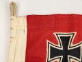 Kriegsmarine, Reichskriegsflagge in der kleinen Ausführung für U-Boote. 50 x 85 cm. Wenige kleine Mottenlöcher, sonst guter Zustand