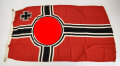 Kriegsmarine, Reichskriegsflagge kleine Grösse . Markiert " Kr. Fl. 80 x 135" . Sehr guter Zustand