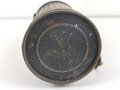 Luftwaffe, Bereitschaftsbüchse für eine Gasmaske. Luftwaffenblauer Originallack, datiert 1937. war ursprünglich eine Heeresbüchse. Ungereinigtes Stück