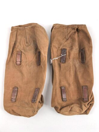 Jäger Regiment zu Pferd Nr. 3, Paar Behelfspacktaschen ( werden unter die ledernen Packtaschen befestigt) Kammerstücke von 1915, ungereinigt