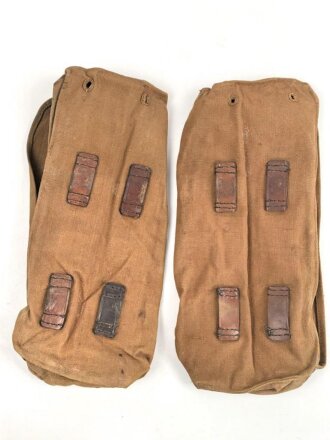 Jäger Regiment zu Pferd Nr. 3, Paar Behelfspacktaschen ( werden unter die ledernen Packtaschen befestigt) Kammerstücke von 1915, ungereinigt