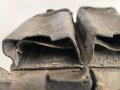 1.Weltkrieg , Patronentasche für Berittene. . Ein Verschlussriemen alt ergänzt, datiert 1915, ungereinigt