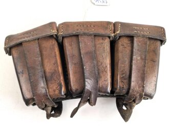 1.Weltkrieg , Patronentasche für Berittene. Leder trocken, datiert 1917