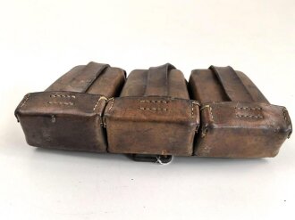 1.Weltkrieg , Patronentasche für Berittene. Leder trocken, datiert 1917