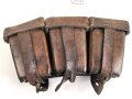 1.Weltkrieg , Patronentasche für Berittene. Leder trocken, datiert 1917