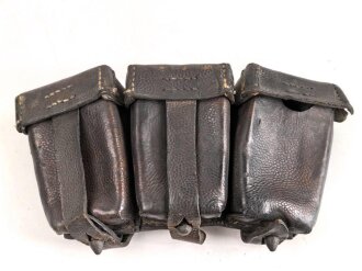 1.Weltkrieg , Patronentasche für Berittene. Leder trocken, datiert 1915