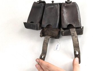 1.Weltkrieg , Patronentasche für Berittene. Leder trocken, datiert 1915