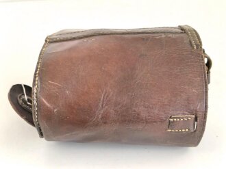 1.Weltkrieg oder Reichswehr, Kochgeschirrtasche für Berittene. Leder weich