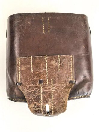 1.Weltkrieg oder Reichswehr, Kochgeschirrtasche für Berittene. Leder weich
