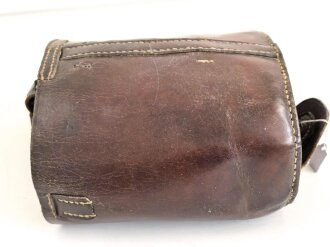 1.Weltkrieg oder Reichswehr, Kochgeschirrtasche für Berittene. Leder weich