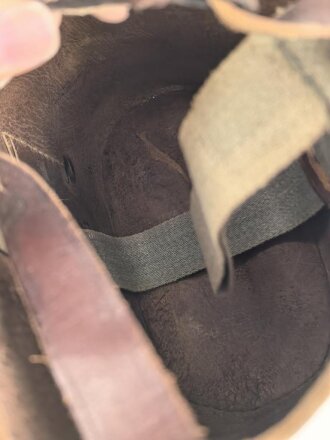 1.Weltkrieg oder Reichswehr, Kochgeschirrtasche für Berittene. Leder weich
