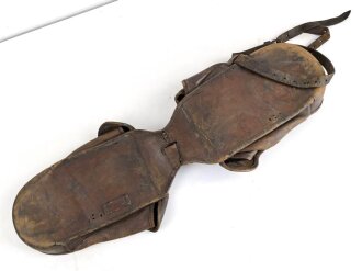 1. Weltkrieg, Packtasche für Artillerie ?, Hersteller und 1916 gestempelt. Ungereinigt