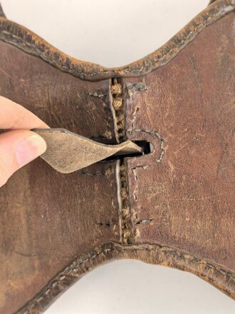 1. Weltkrieg, Packtasche für Artillerie ?, Hersteller und 1916 gestempelt. Ungereinigt