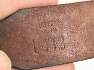 Karabinerhalteriemen für Berittene. Sehr guter Zustand, datiert 1932