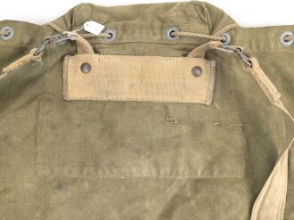 Tropenrucksack für Angehörige des Heeres. getragenes Stück, mit den zugehörigen Trageriemen
