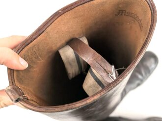 Paar Stiefel für Offiziere der Wehrmacht. getragenes Paar, Sohlenlänge 29cm