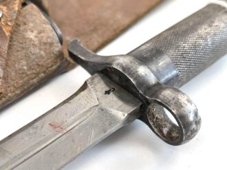 Schweden, Seitengewehr Modell 1896, im Koppelschuh. Ungereinigtes Stück