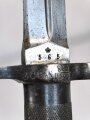 Schweden, Seitengewehr Modell 1896, im Koppelschuh. Ungereinigtes Stück