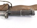 Schweden, Seitengewehr Modell 1896, im Koppelschuh. Ungereinigtes Stück