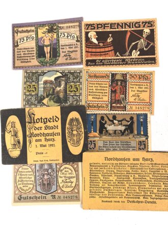 Notgeld der Stadt Nordhausen am Harz, 1. Mai 1921, 7 Belege