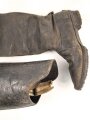 Kaiserreich und 1. Weltkrieg, Paar hohe Mannschaftsstiefel  für zum Beispiel Kürassiere. Ungereinigtes Paar, Sohlenlänge 29cm