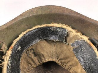 Russland 2. Weltkrieg, Stahlhelm SSH40 mit Innenfutter M36. Ungereinigtes Stück, Originallack