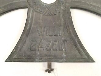Feldzug gegen Polen, grosses Grabkreuz eines am 3.10.39 in Sanok Gefallenen Schützen. ma0e 39 x 39cm. Ungereinigtes Stück