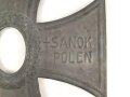 Feldzug gegen Polen, grosses Grabkreuz eines am 3.10.39 in Sanok Gefallenen Schützen. ma0e 39 x 39cm. Ungereinigtes Stück