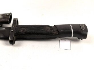 Seitengewehr VZ24 mit Laufring. Reste von grünem Lack auf der Scheide, keinerlei Markierungen
