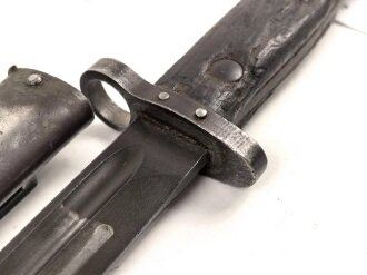 Seitengewehr VZ24 mit Laufring. Reste von grünem Lack auf der Scheide, keinerlei Markierungen