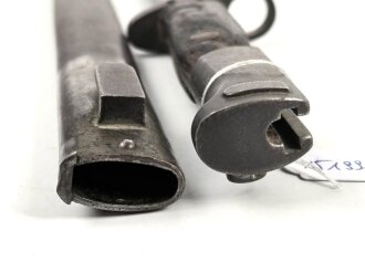 Seitengewehr VZ24 mit Laufring. Reste von grünem Lack auf der Scheide, keinerlei Markierungen