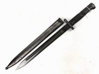 Seitengewehr VZ24 mit Laufring. Reste von grünem Lack auf der Scheide, keinerlei Markierungen