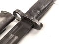 Seitengewehr VZ24 mit Laufring. Reste von grünem Lack auf der Scheide, keinerlei Markierungen
