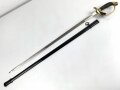 Preussen, Infanterie Offiziers Degen IOD Modell 1889 in Luxusausführung. Guter Gesamtzustand, die Scheide alt überlackiert. das Klappgefäß bleibt nicht am Griffstück, sondern klappt in seine jetztige Form zurück.