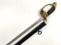 Preussen, Infanterie Offiziers Degen IOD Modell 1889 in Luxusausführung. Guter Gesamtzustand, die Scheide alt überlackiert. das Klappgefäß bleibt nicht am Griffstück, sondern klappt in seine jetztige Form zurück.