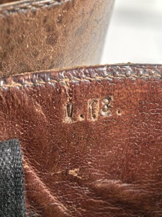 Paar Mannschaftsstiefel für berittene der Wehrmacht. Kammerstück in gutem Gesamtzustand, Leder weich, Sohlenlänge knapp 29cm